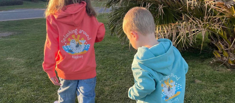 Kids organic cotton t-shirt with seaside print
