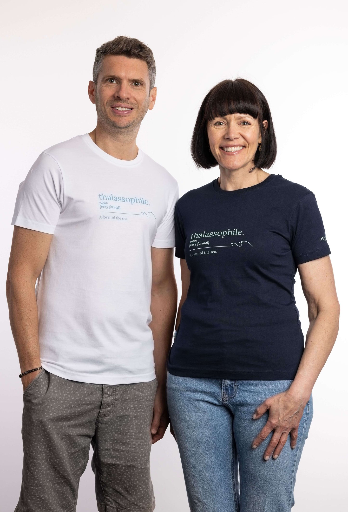Navy Thalassophile T-shirt in ladies fit made from 100% organic cotton by Creek Lifestyle