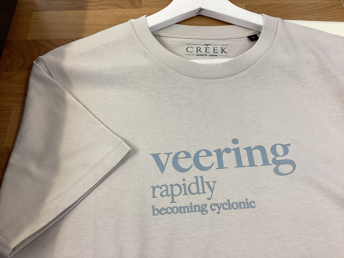 Veering - Shipping Forecast Organic Cotton T-shirt Sand