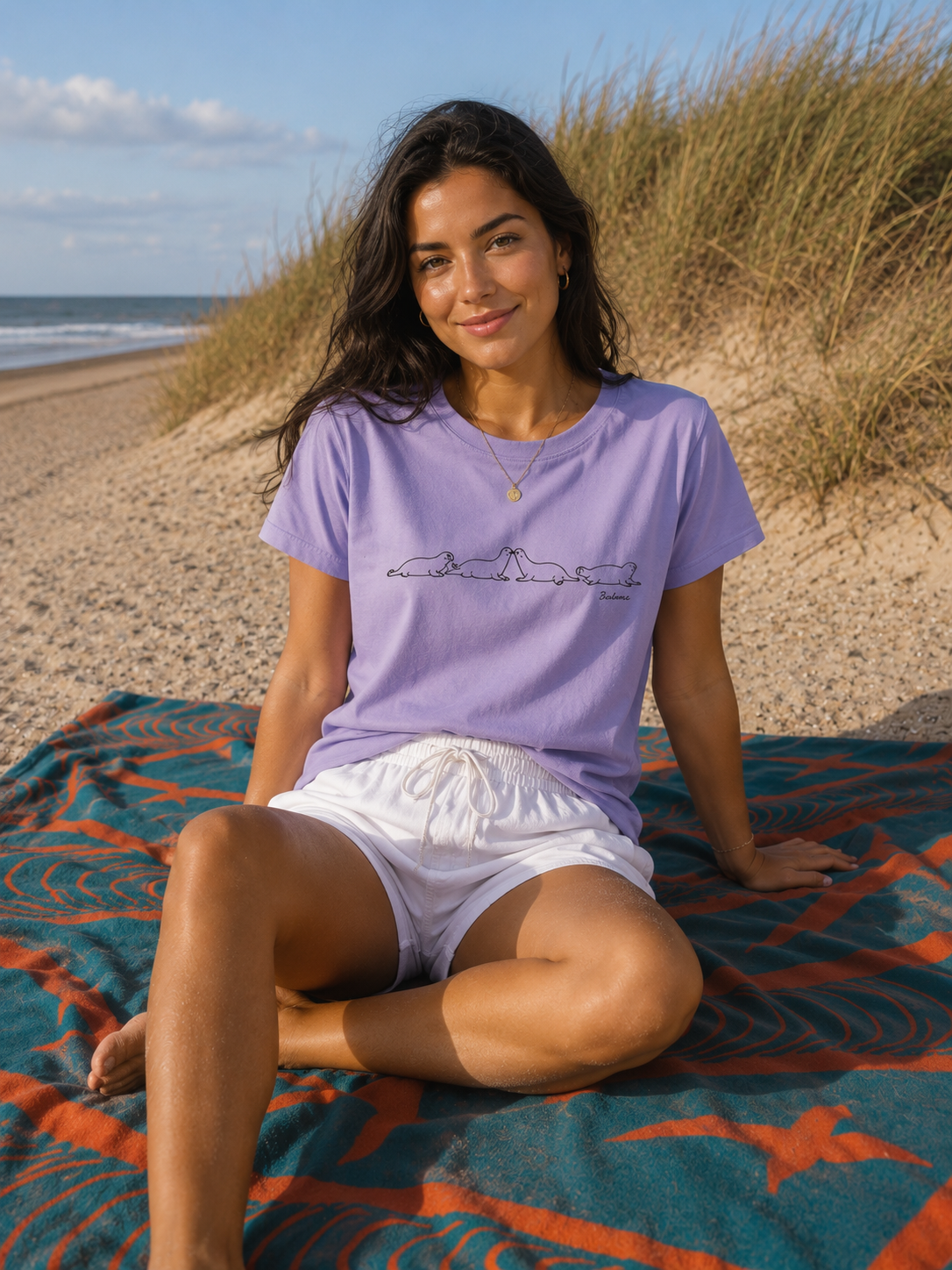 Inky Seals T-shirt Ladies Sea Lavender
