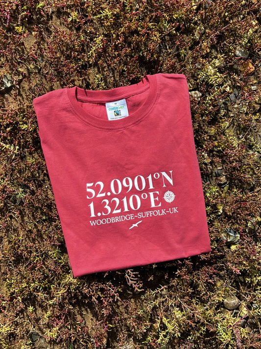 Woodbridge – Latitude & Longitude T-shirt Organic Cotton