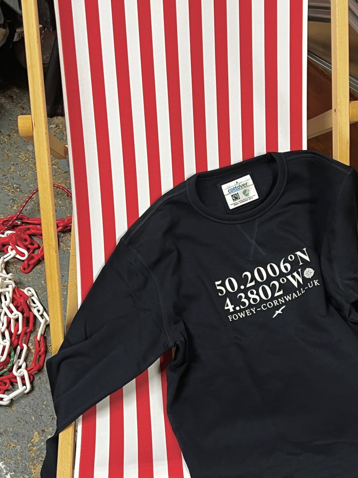 Fowey – Latitude & Longitude Sweatshirt Organic Cotton
