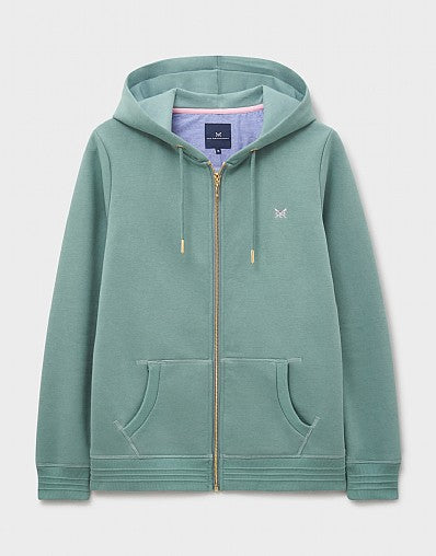 Crew Heritage Zip Through Hoodie Trellis Green