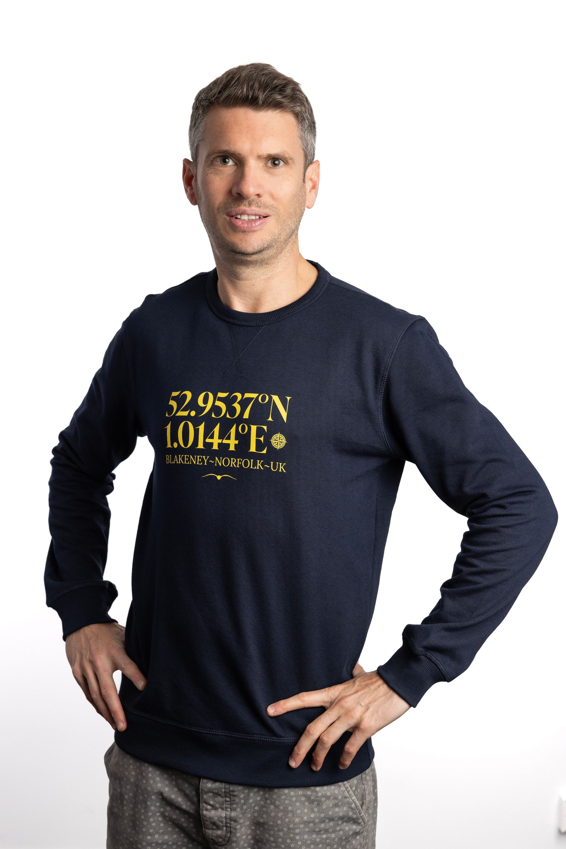 Unisex organic cotton sweatshirt with Blakeney coordinates design 1