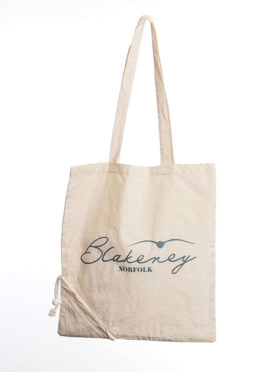 Folding Blakeney cotton shopper bag packed into triangle pouch