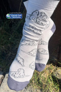 Inky Seals Cotton Crew Socks – Rock