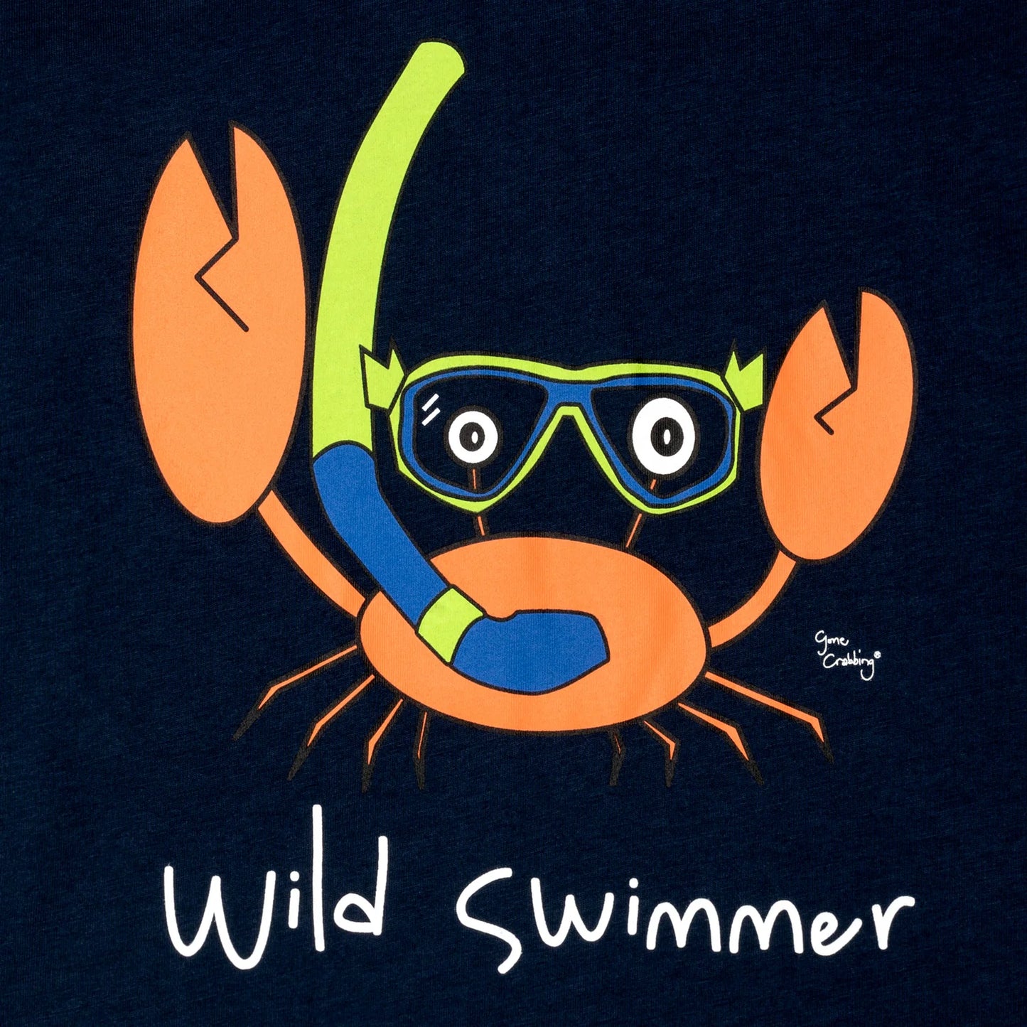 Gone Crabbing Kids T-Shirt - Wild Swimmer Navy