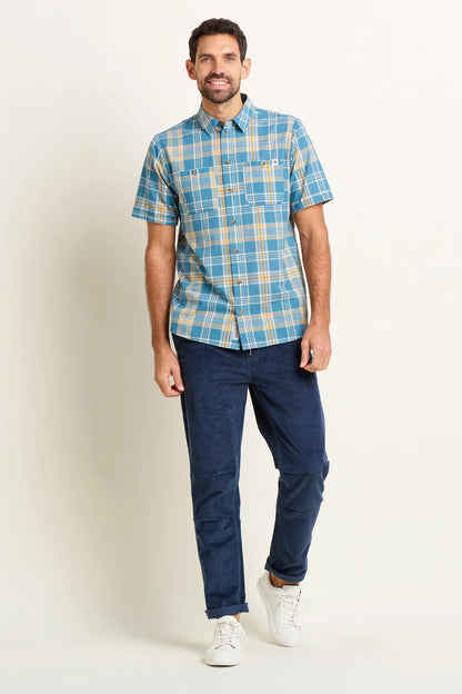 Brakeburn - Blue Check Short Sleeve Shirt