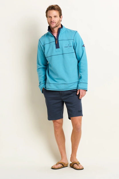 Brakeburn - Blue Marl Quarter Zip Sweat