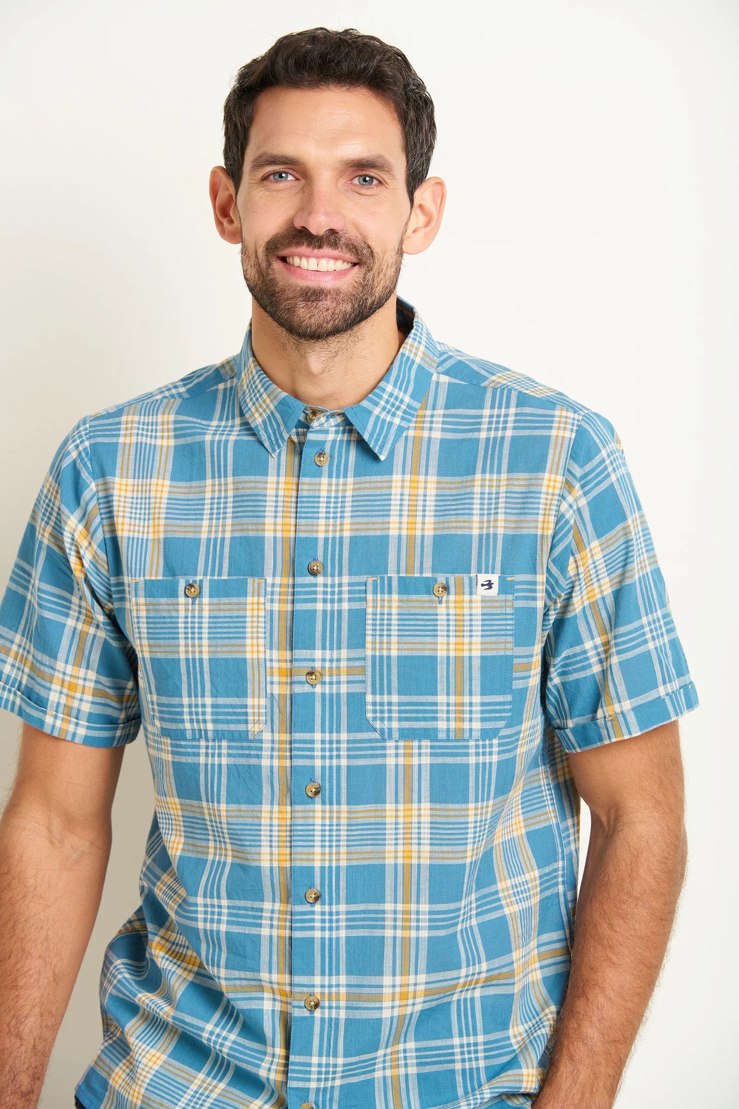 Brakeburn - Blue Check Short Sleeve Shirt