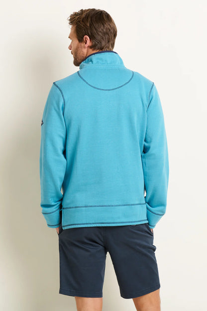 Brakeburn - Blue Marl Quarter Zip Sweat