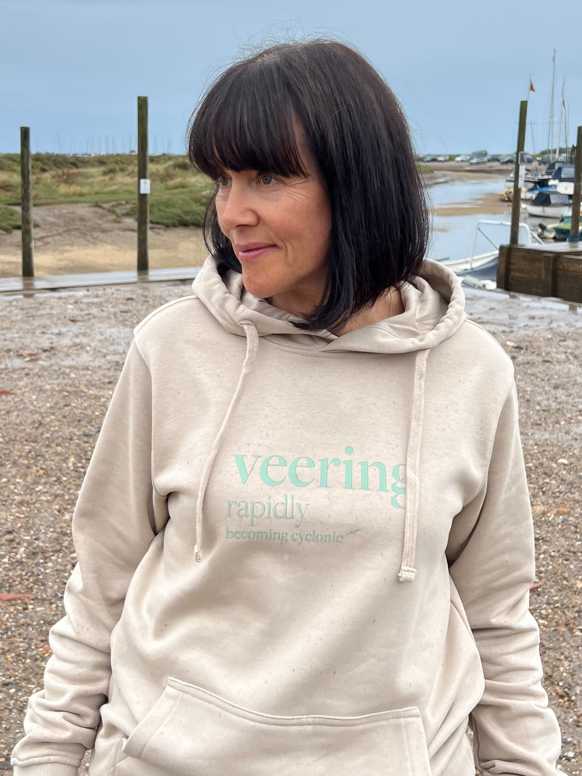 Veering - Shipping Forecast Cotton Hoodie - Sand