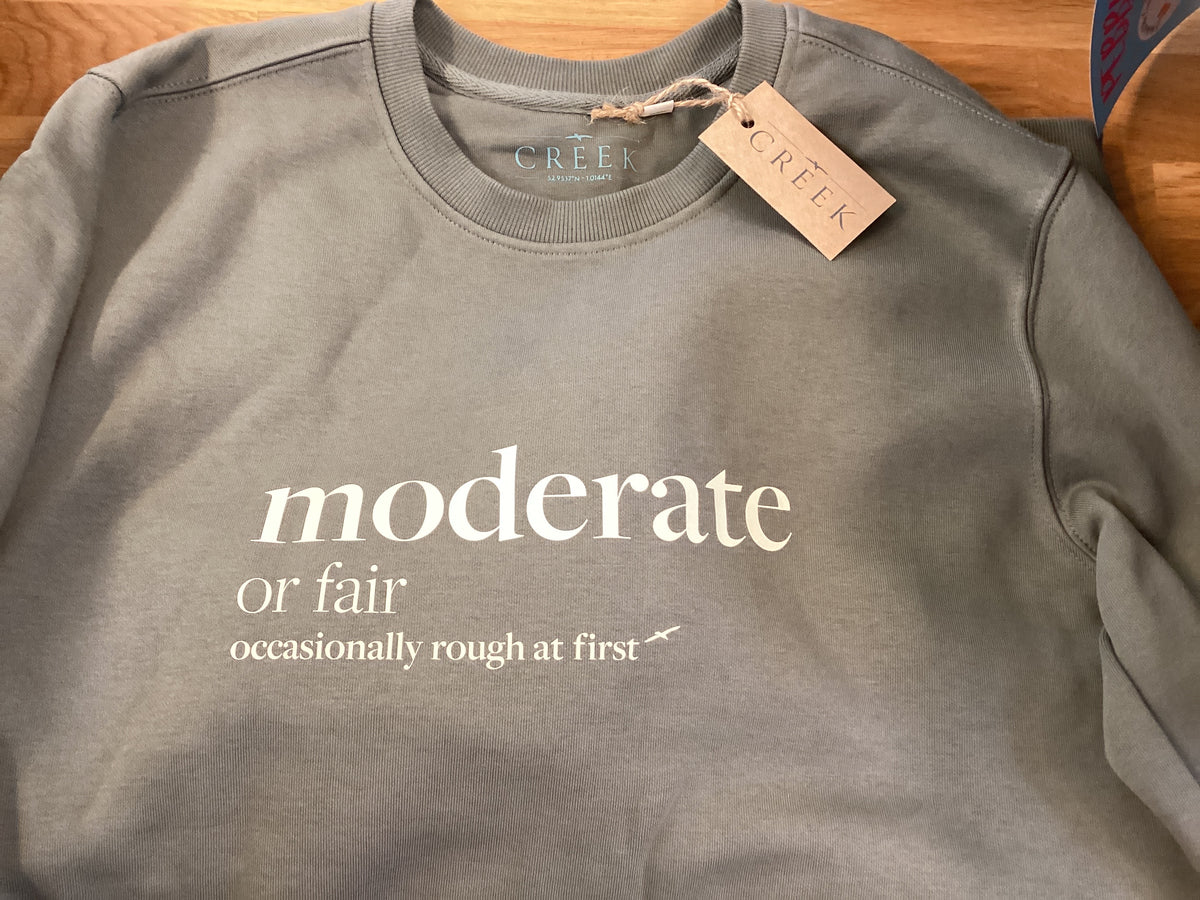 Moderate - Shipping Forecast Organic Cotton Sweatshirt - Sea Moss