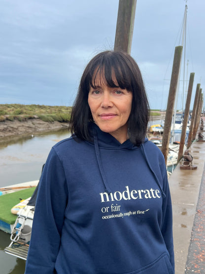 Moderate - Shipping Forecast Cotton Hoodie - Nautical Navy