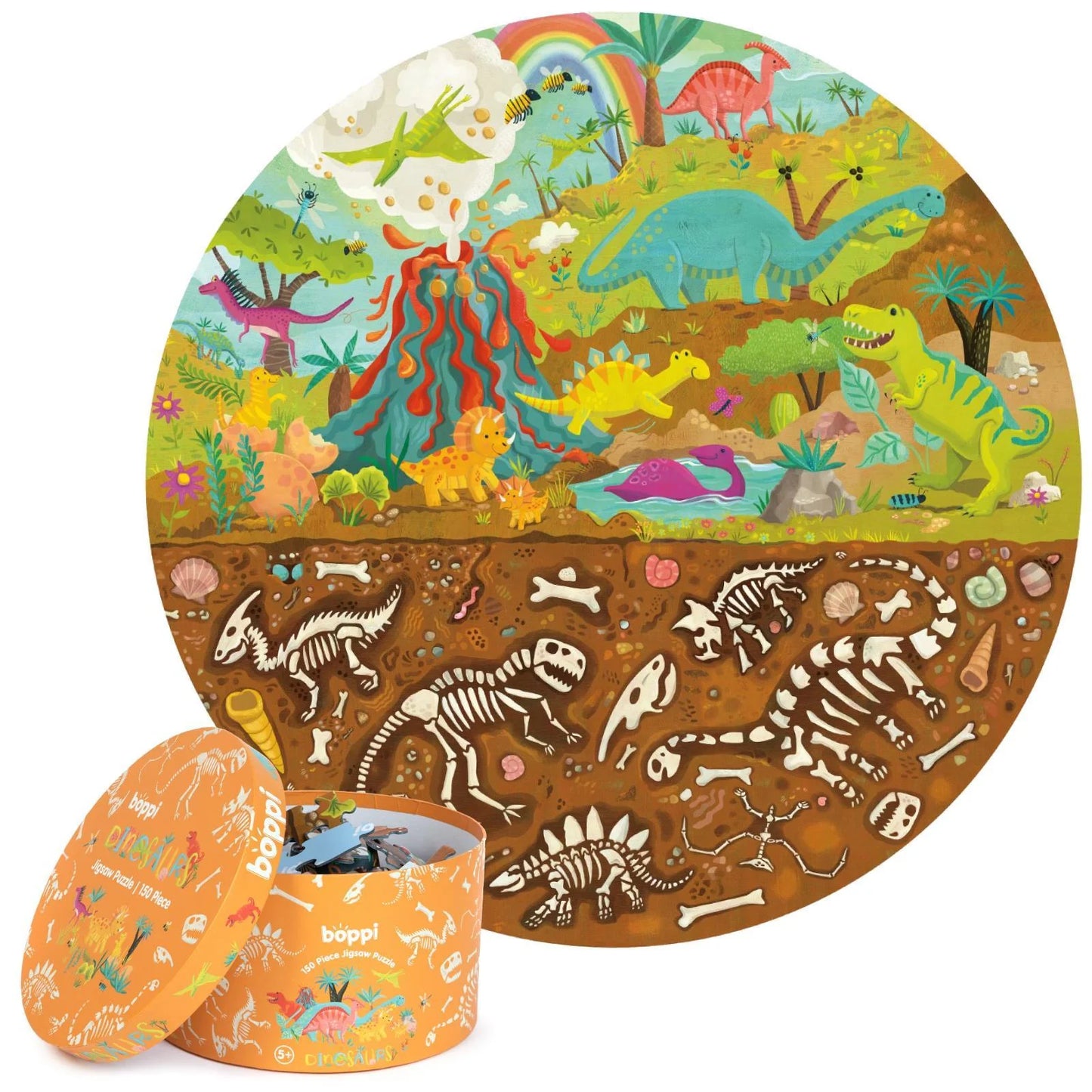 Boppi 150 Round Jigsaw- Dinosaurs