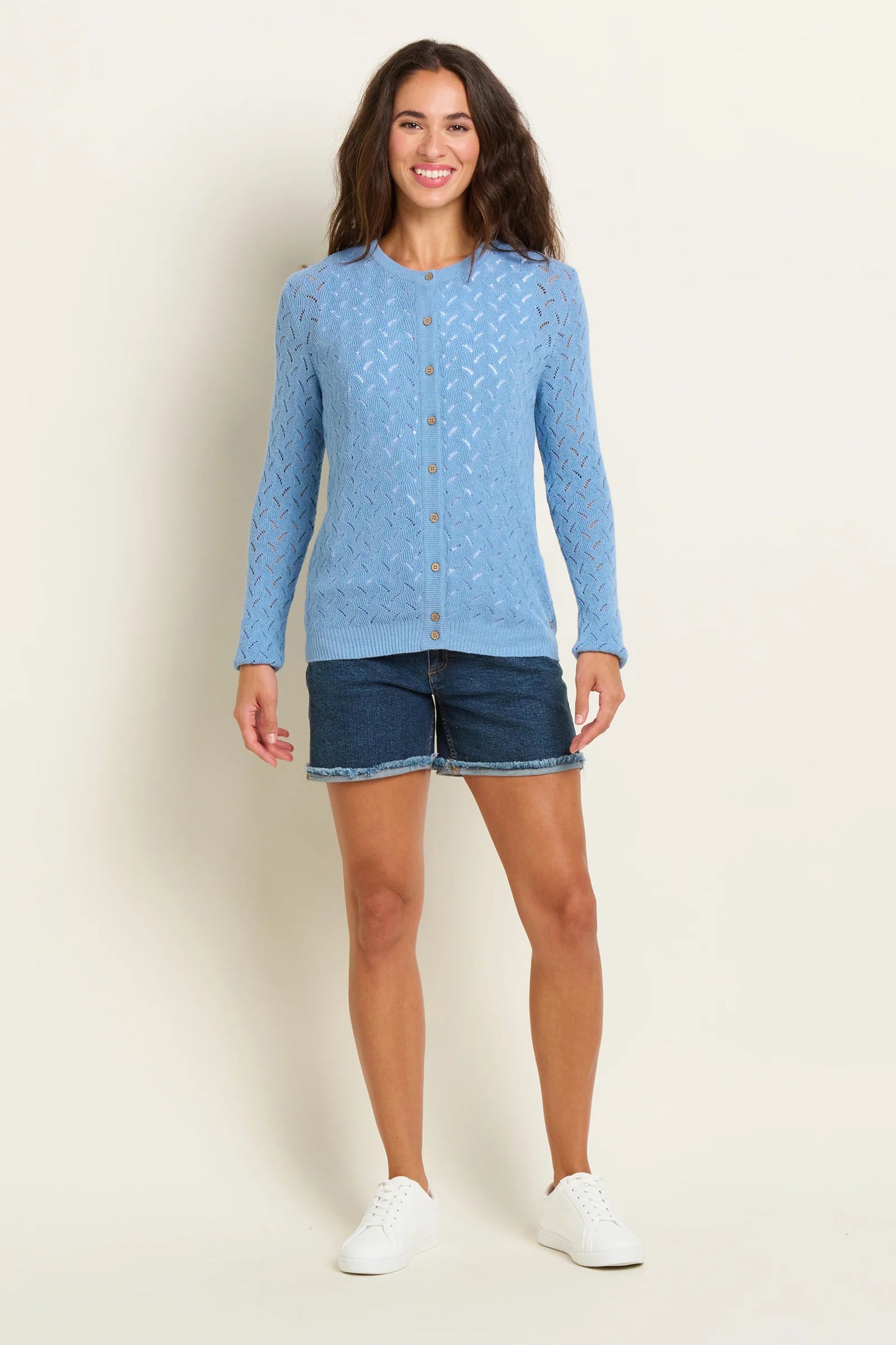 Wave Pointelle Knitted Cardigan
