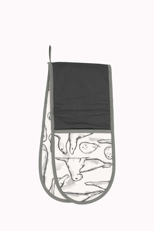 Inky Seals Double Oven Gloves Cotton
