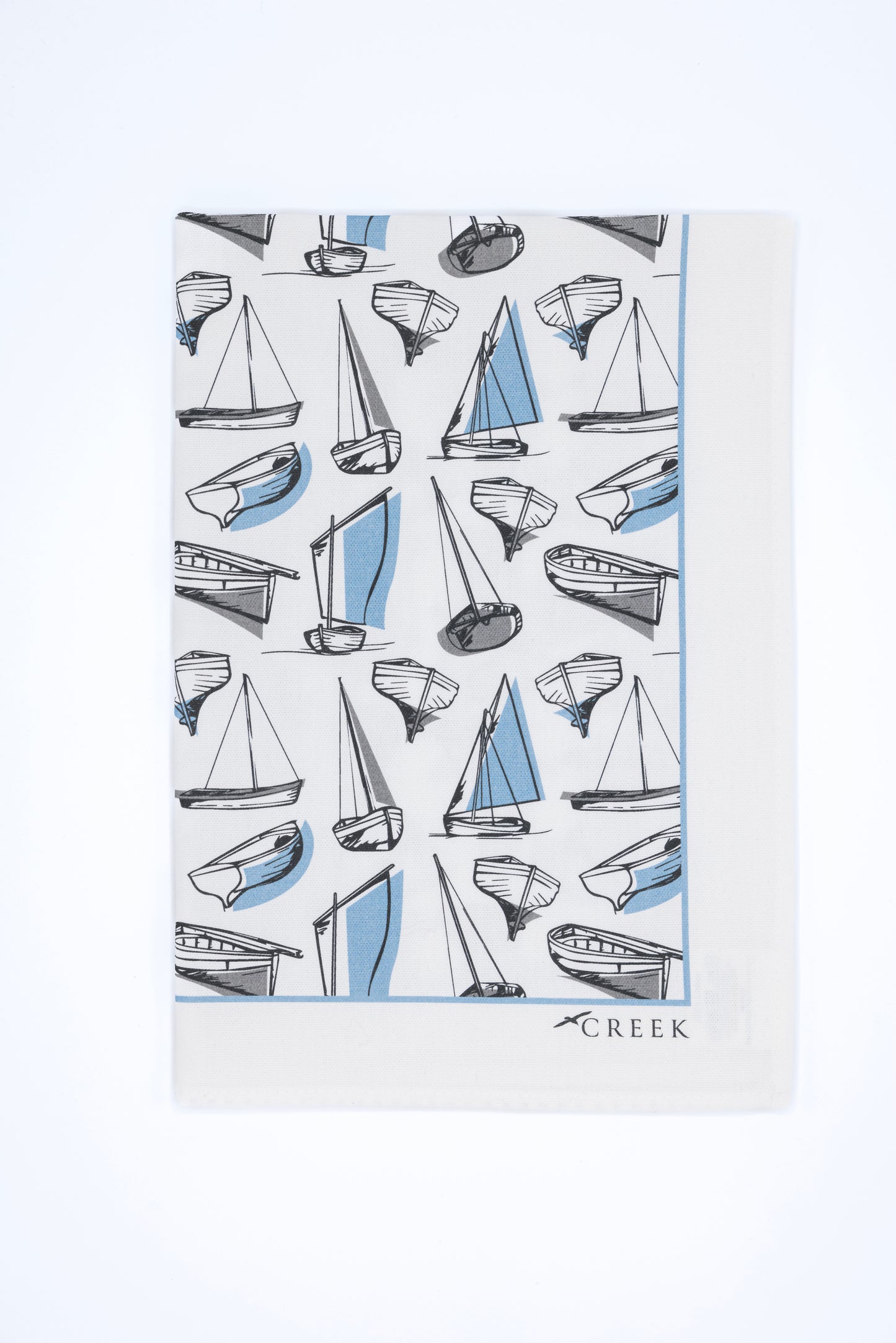 Sail Boat Repeat Printed Tea Towel