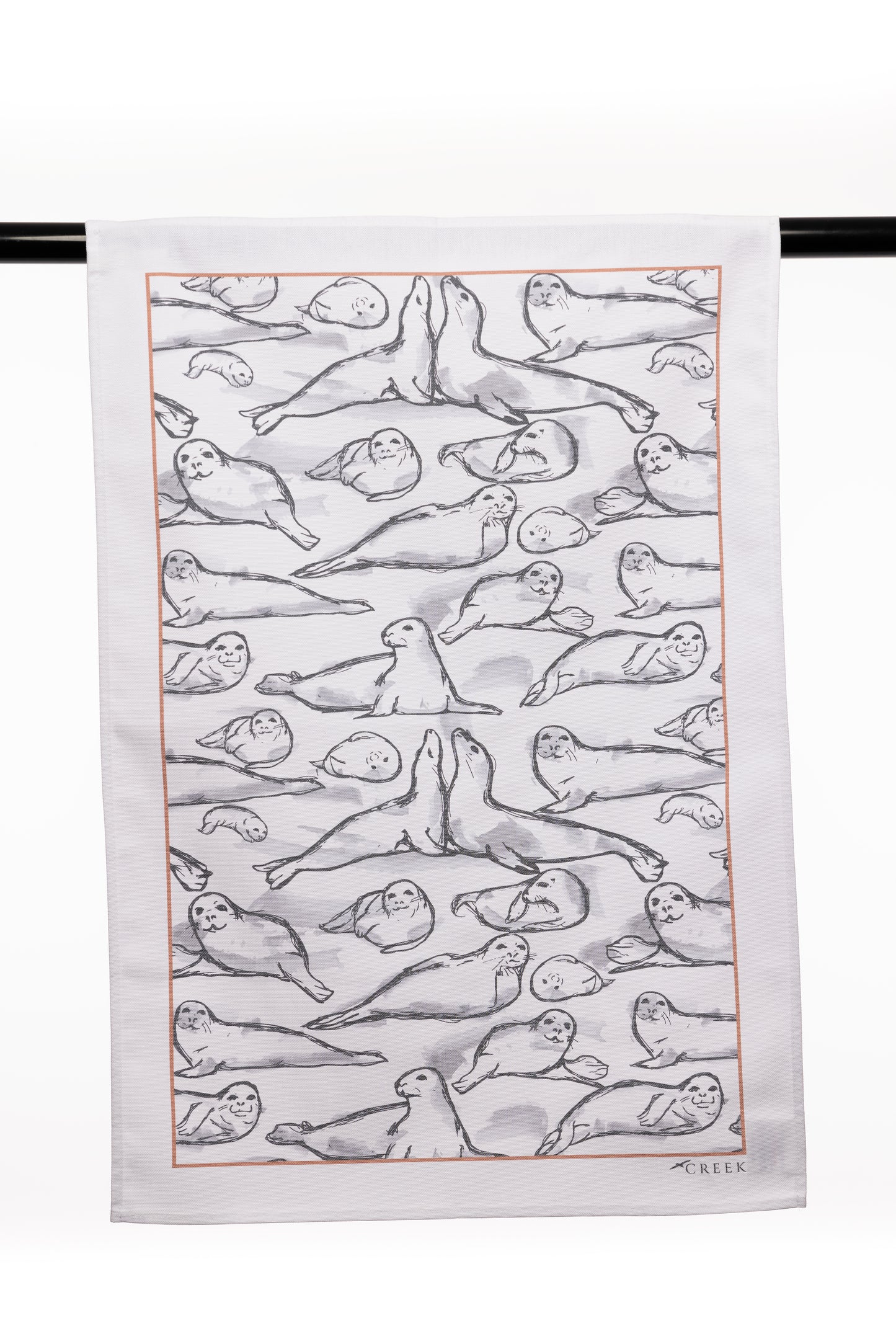 Inky Seals Printed Tea Towel