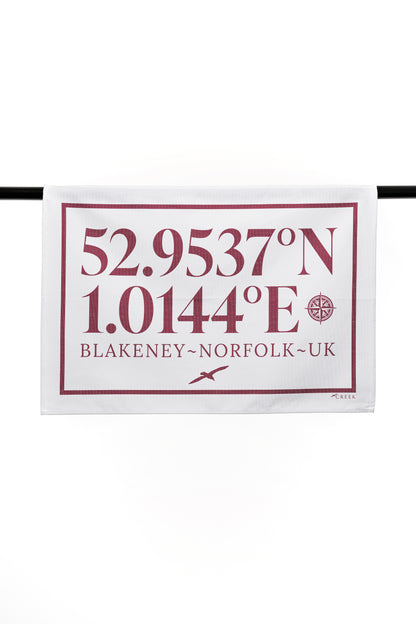 Longitude and Latitude Printed Tea Towel