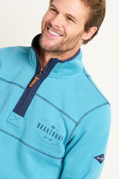 Brakeburn - Blue Marl Quarter Zip Sweat