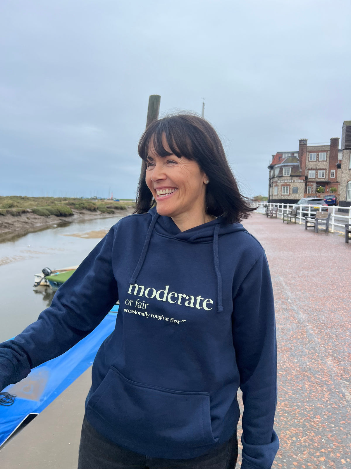 Moderate - Shipping Forecast Cotton Hoodie - Nautical Navy