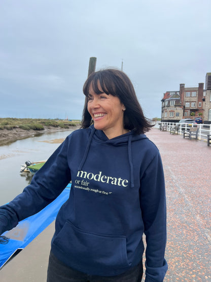 Moderate - Shipping Forecast Cotton Hoodie - Nautical Navy