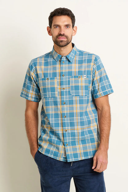 Brakeburn - Blue Check Short Sleeve Shirt