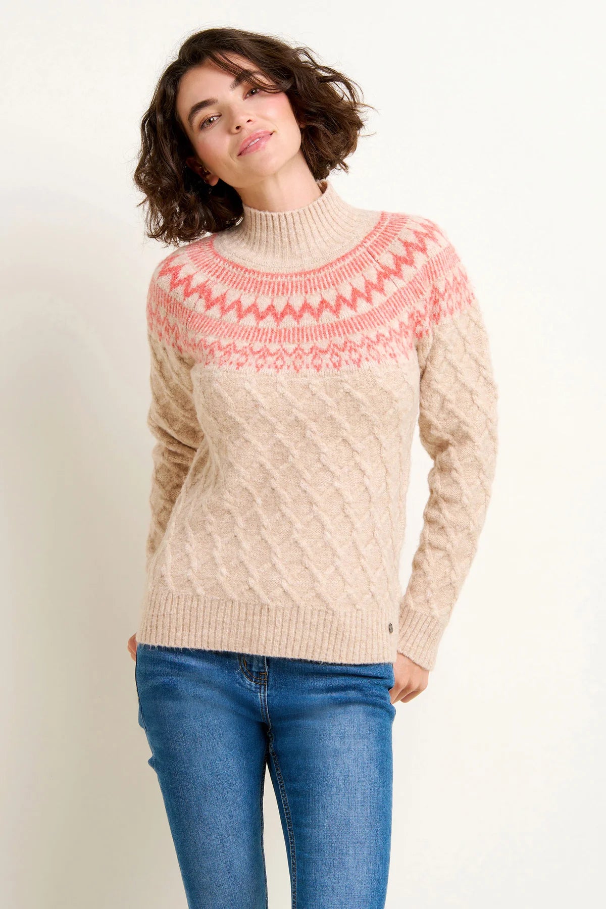 Brakeburn - Retro Cable Mix Knitted Jumper