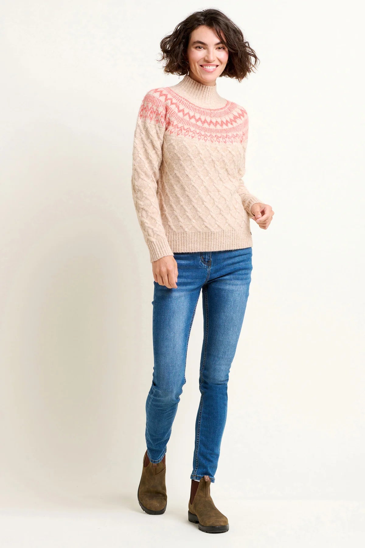 Brakeburn - Retro Cable Mix Knitted Jumper