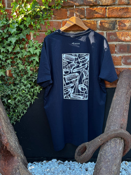 Lino Boats – Organic Cotton T-shirt - Nautical Navy