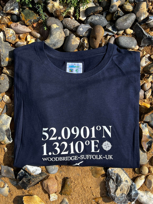 Woodbridge – Latitude & Longitude T-shirt Organic Cotton