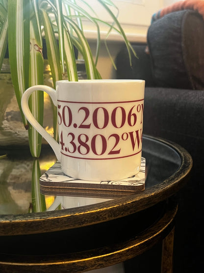 Fowey – Latitude & Longitude Fine Bone China Mug