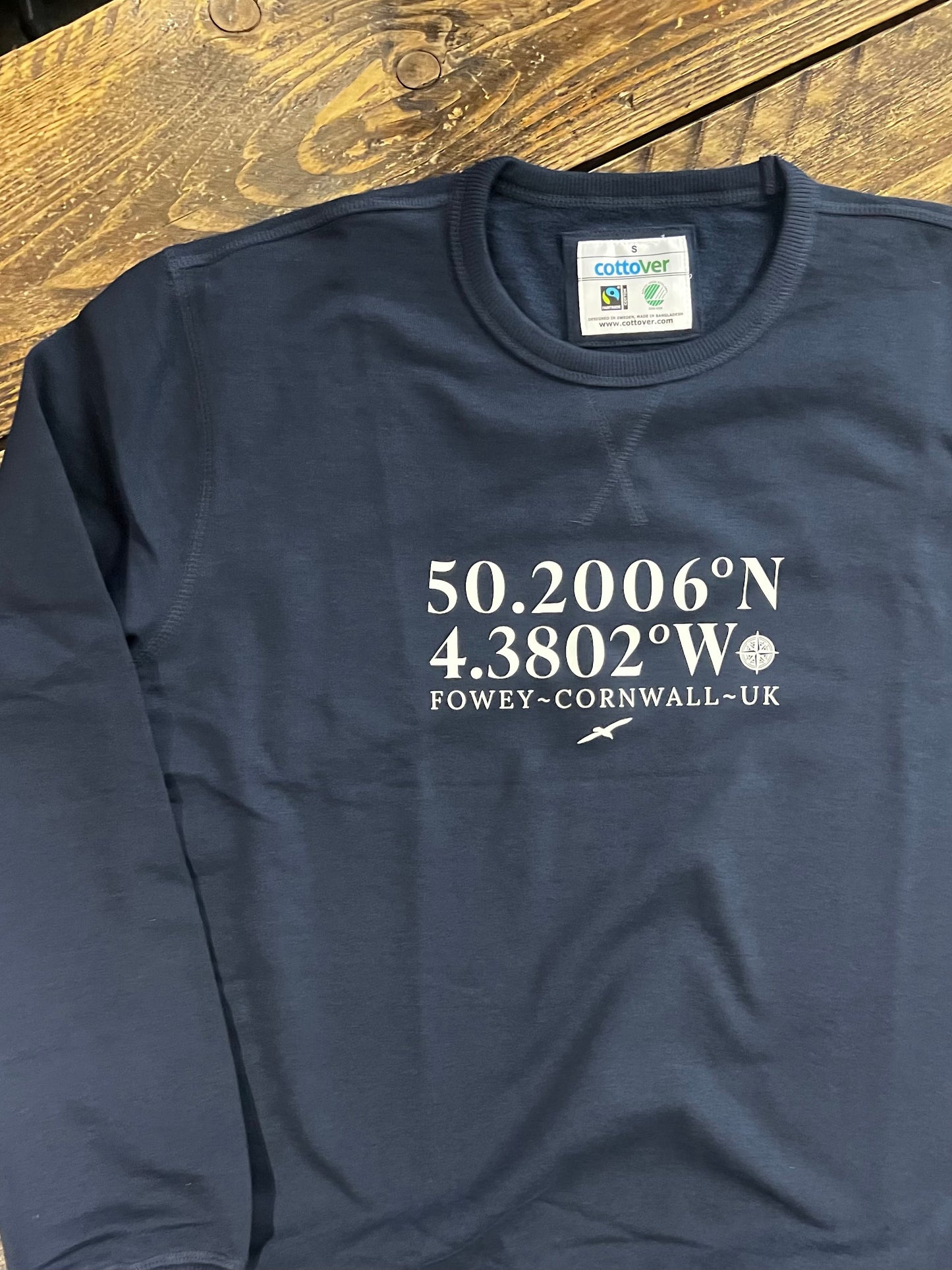 Fowey – Latitude & Longitude Sweatshirt Organic Cotton