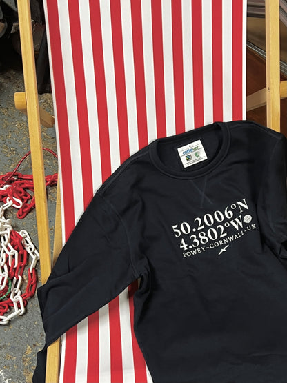 Fowey – Latitude & Longitude Sweatshirt Organic Cotton
