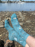 Sailboats Cotton Crew Socks – Harbour Blue