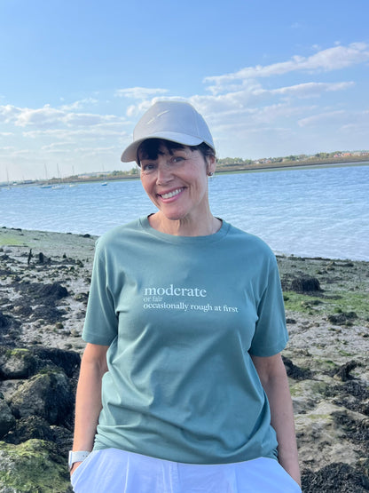 Moderate - Shipping Forecast Organic Cotton T-shirt Sea Glass