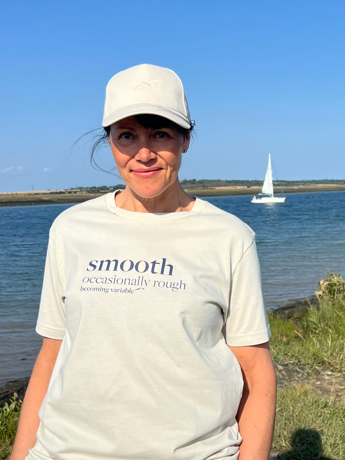 Smooth - Shipping Forecast Organic Cotton T-shirt Sand