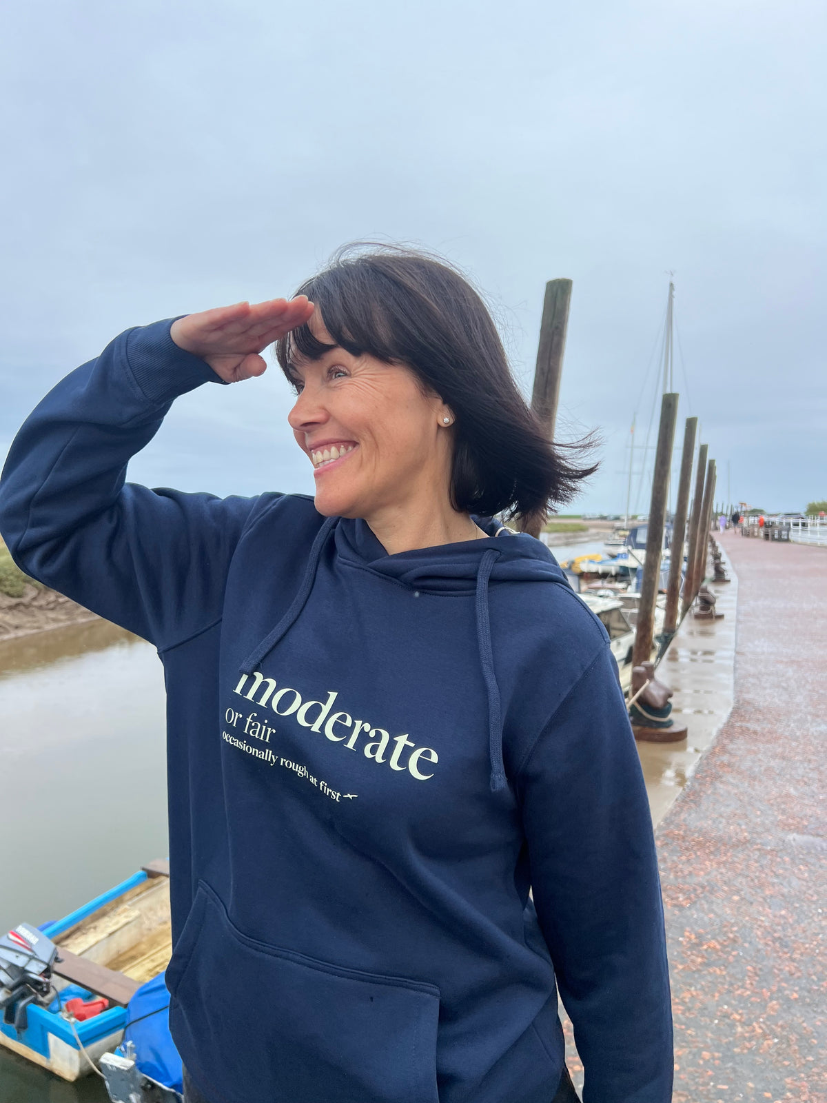 Moderate - Shipping Forecast Cotton Hoodie - Nautical Navy