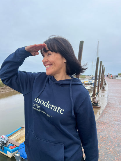 Moderate - Shipping Forecast Cotton Hoodie - Nautical Navy