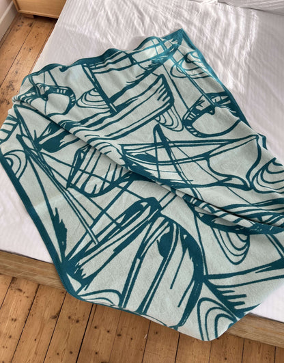 Lino Boats Coastal Blanket – Recycled Cotton