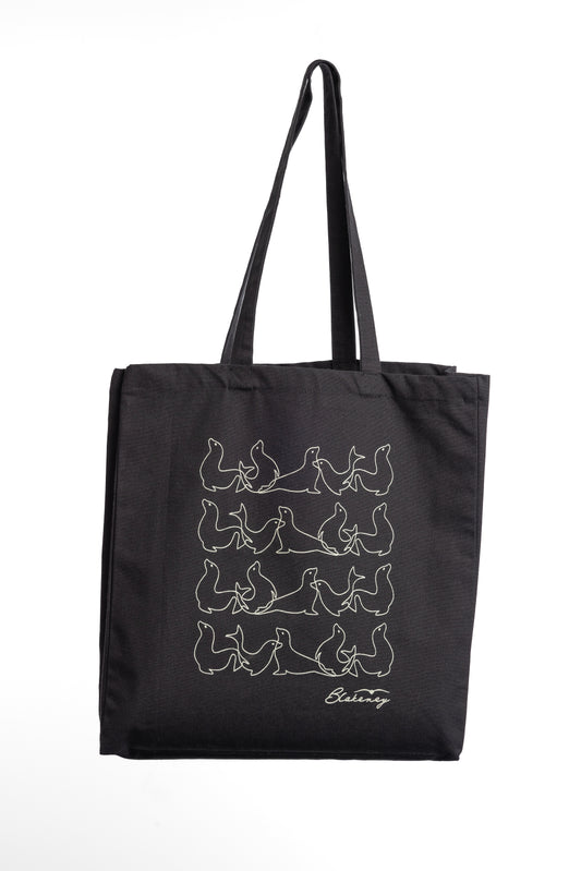 Seals Black Cotton Shopper