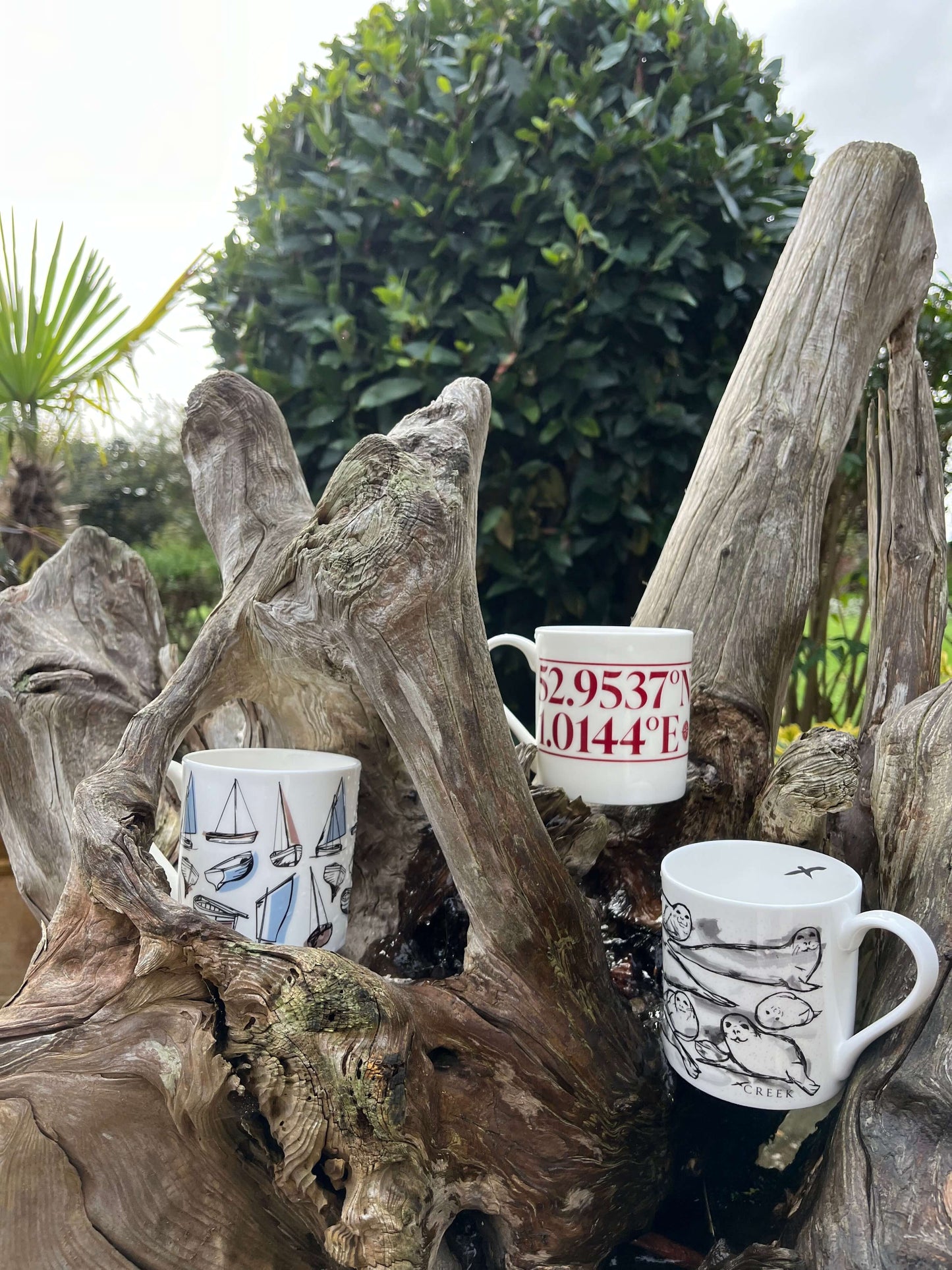 Longitude & Latitude Coastal Bone China Mug