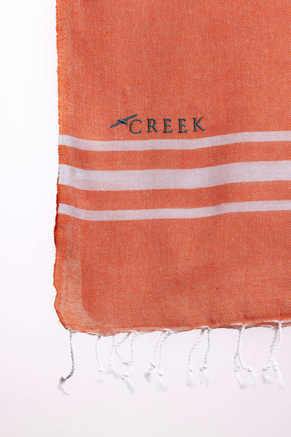 Lightweight Cotton Hammam Towel – Sunset Orange