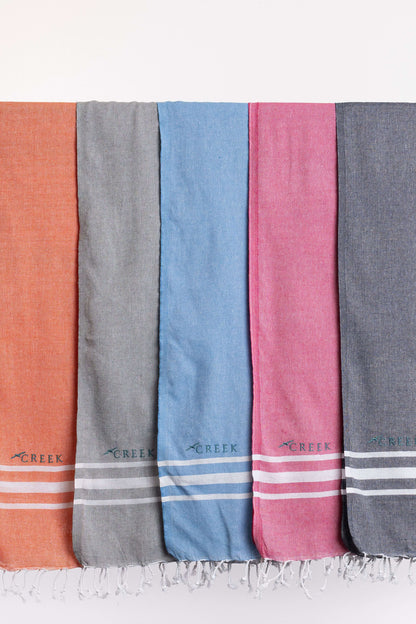 Lightweight Cotton Hammam Towel – Sunset Orange