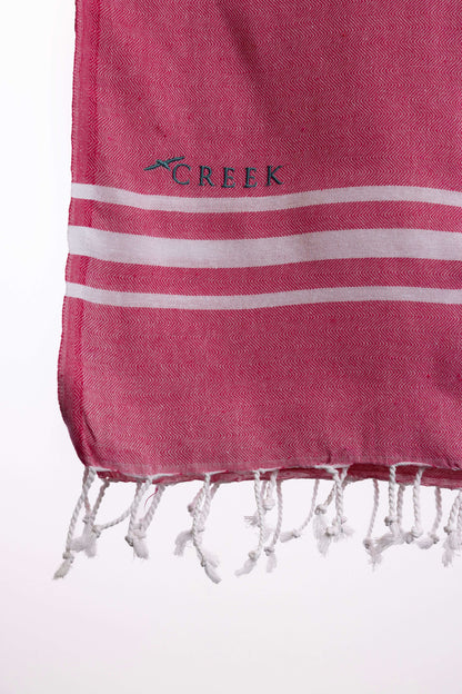 Lightweight Cotton Hammam Towel – Sunrise Pink