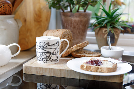 Inky Seals Bone China Mug