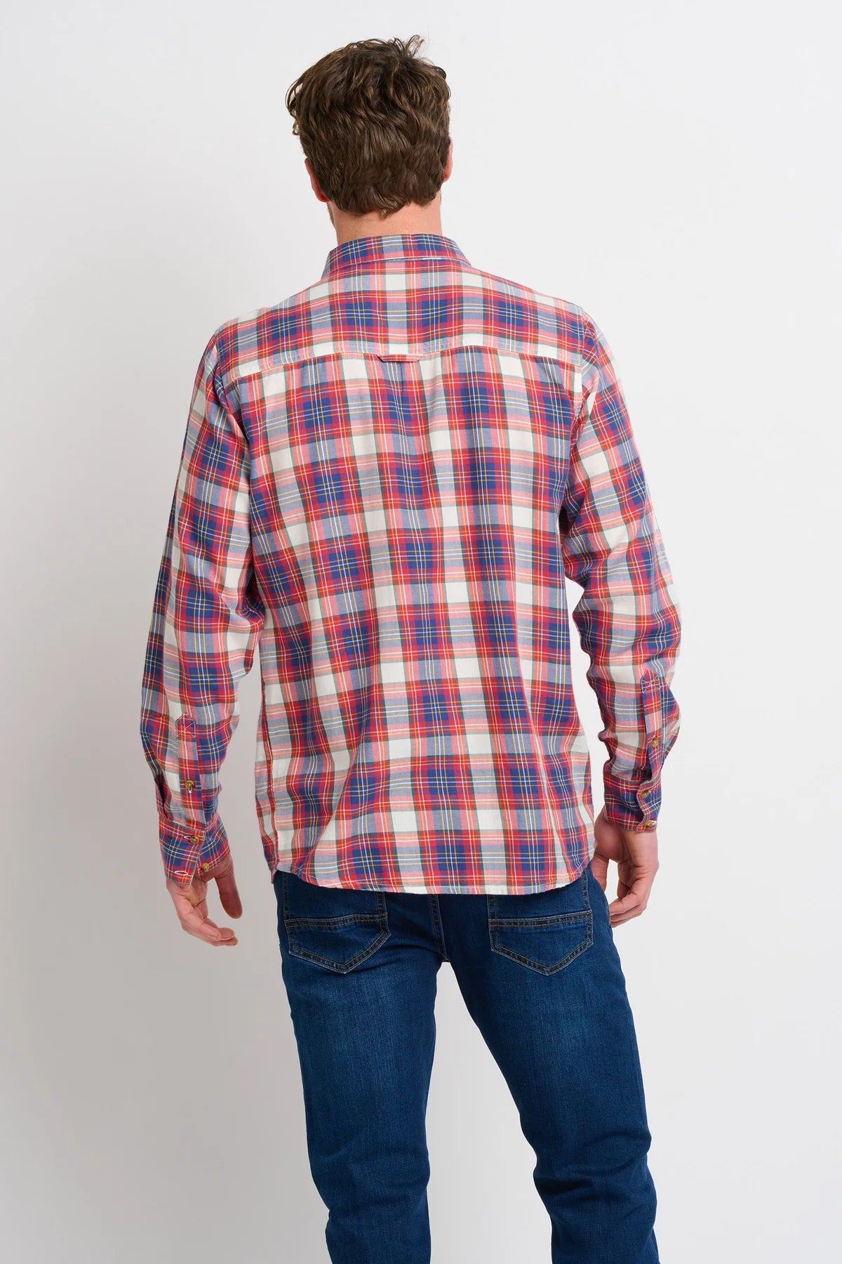 Red Long Sleeved Checked Shirt