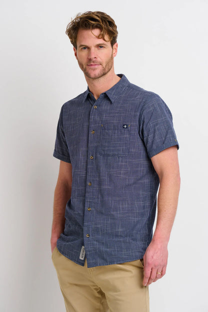 Brakeburn - Navy Slub Checked Shirt