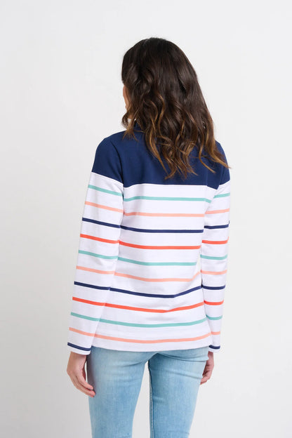 Stripe Quarter Zip Sweat